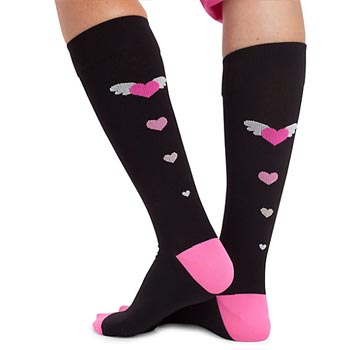 Black heart design compression socks manufacturer