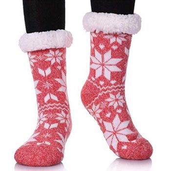 Plush pink winter socks manufacturer