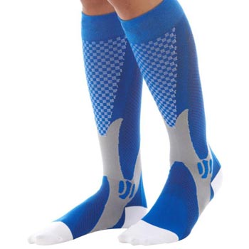 Sky blue patterned compression socks manufacturer