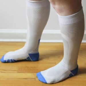 White & Blue compression socks manufacturer