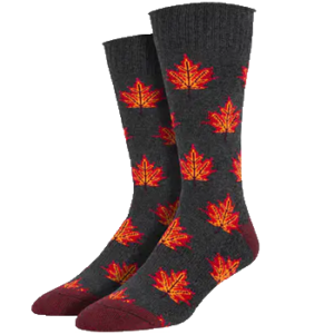 Autumn leaf print grey casual socks