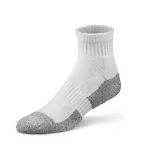 white and grey mid calf sock