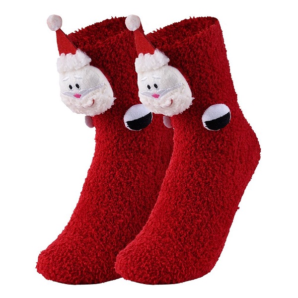 red christmas socks with santa