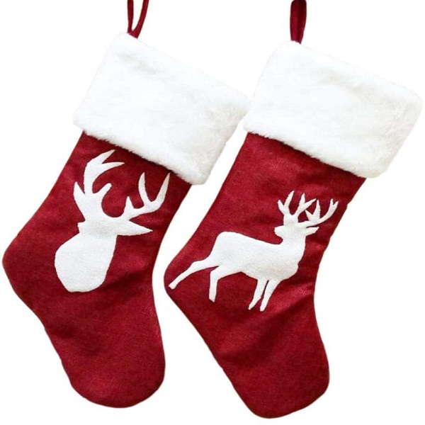 red and white christmas socks