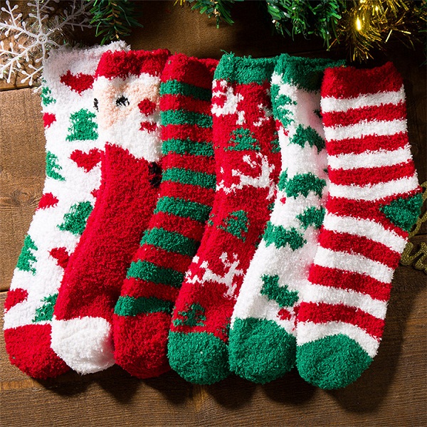 fuzzy christmas socks