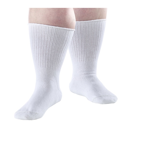 white diabetic socks